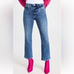 Good American Good Legs Crop Mini Boot Cut Jeans (size 4)